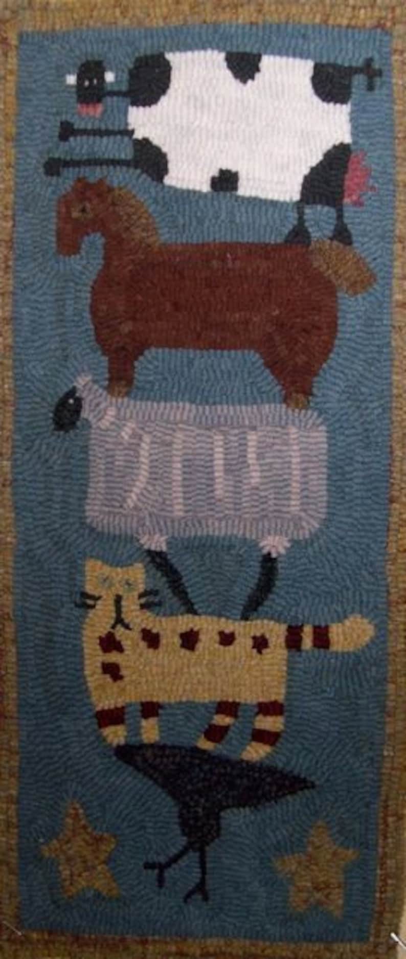 Top Heavy Vermont Folk Rugs Rug Hooking Kit Etsy