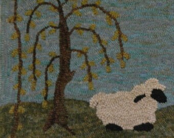 Sheep with Willow   Rug Hooking Kit