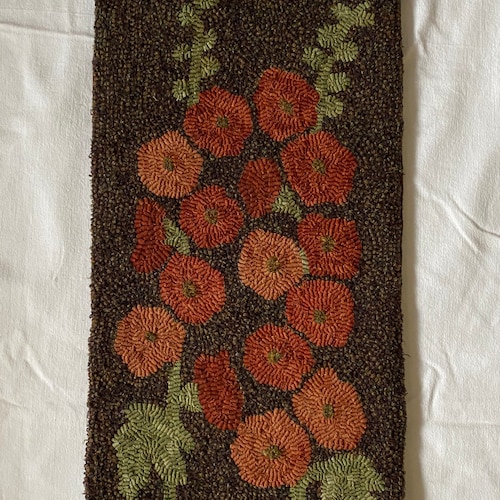 Hollyhocks Rug Hooking Kit Etsy