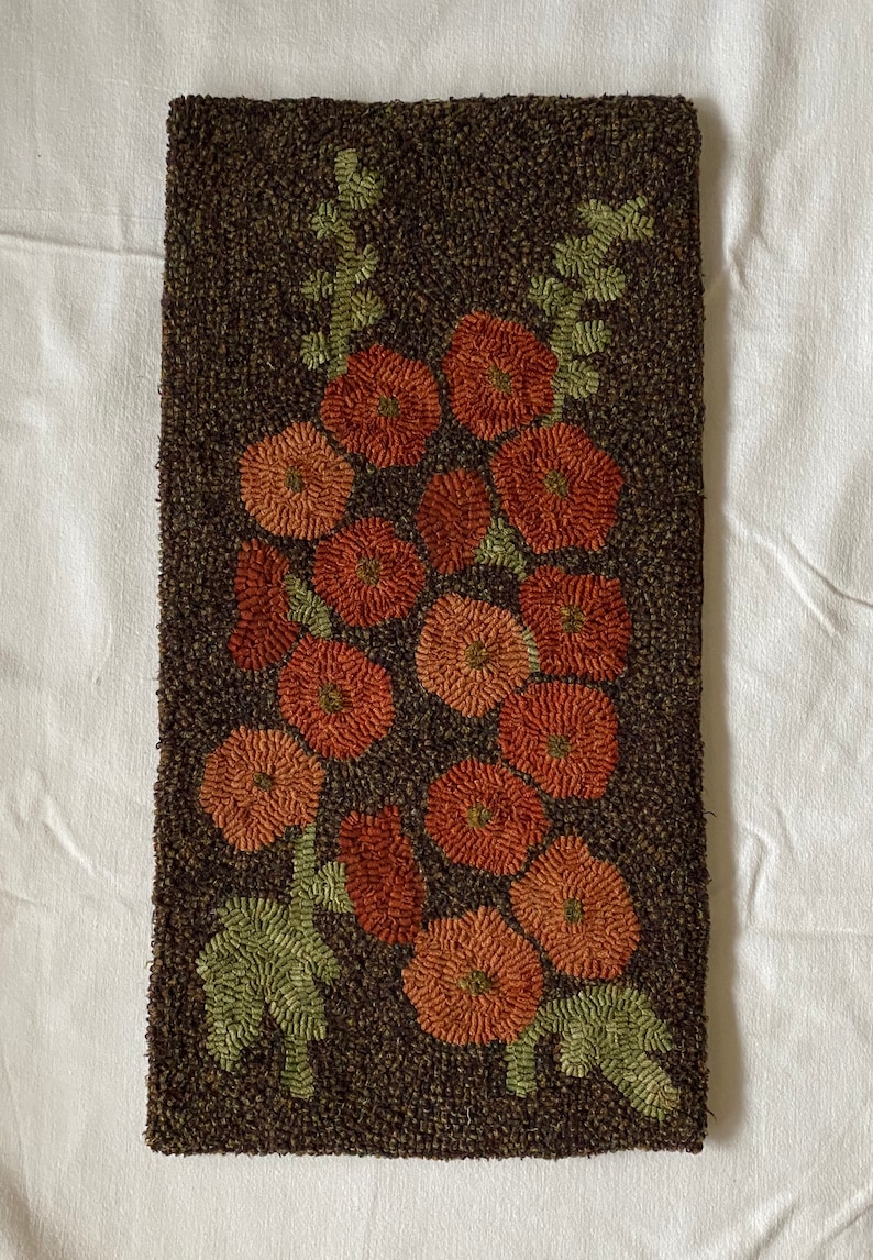 Hollyhocks Rug Hooking Kit Etsy Canada