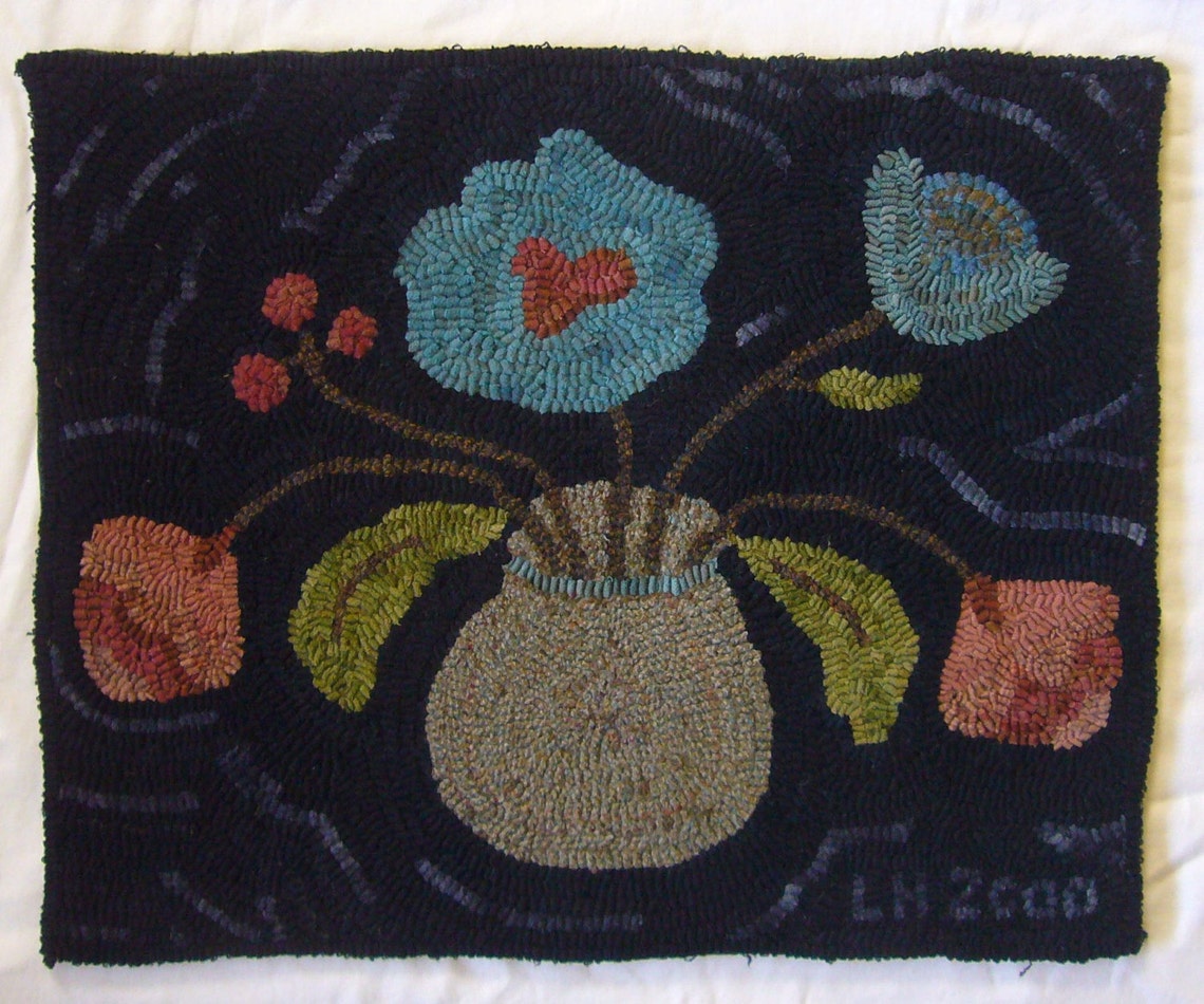 Bowl of Flowers Rug Hooking Kit - Etsy