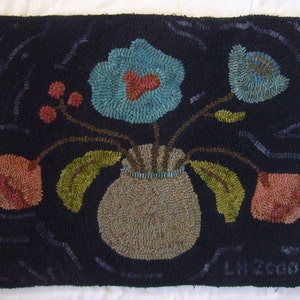 Kom met bloemen vloerkleed inhaakset