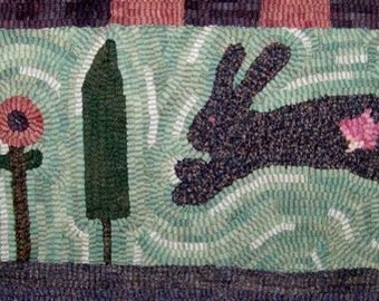 Spring Bunny Vermont Folk Rugs Kit de enganche para alfombras