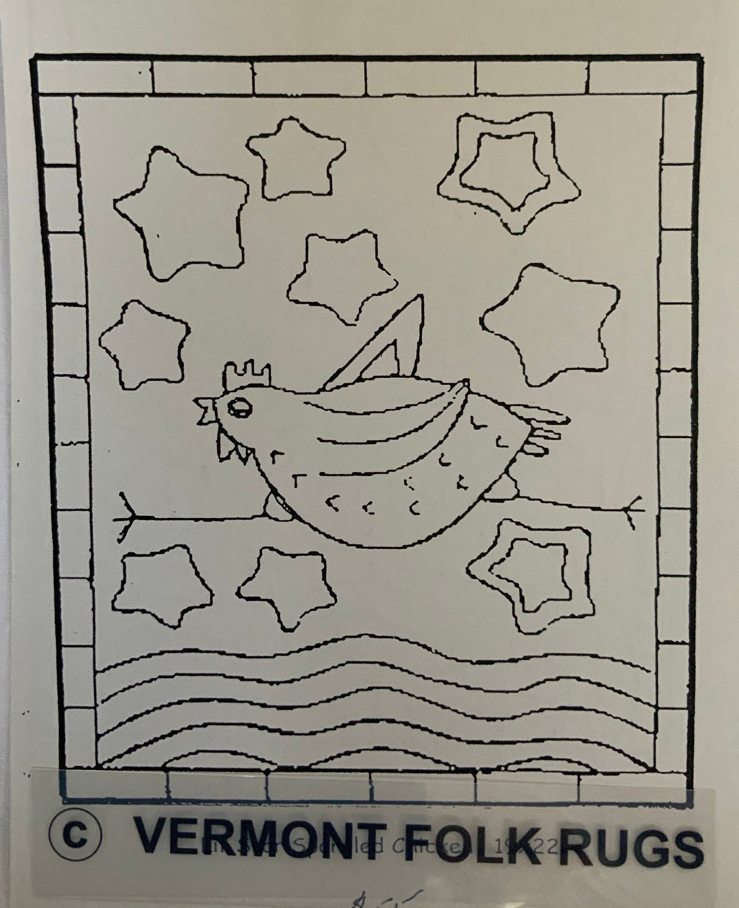 Lil' Star Spangled Chicken Vermont Folk Rugs Rug Hooking Etsy