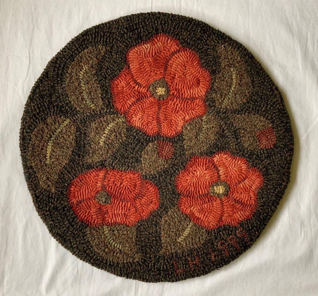 Wild Rose Chair Seat Rug Hooking Kit - Etsy