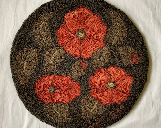 Wild Rose Chair Seat Rug Hooking Kit - Etsy