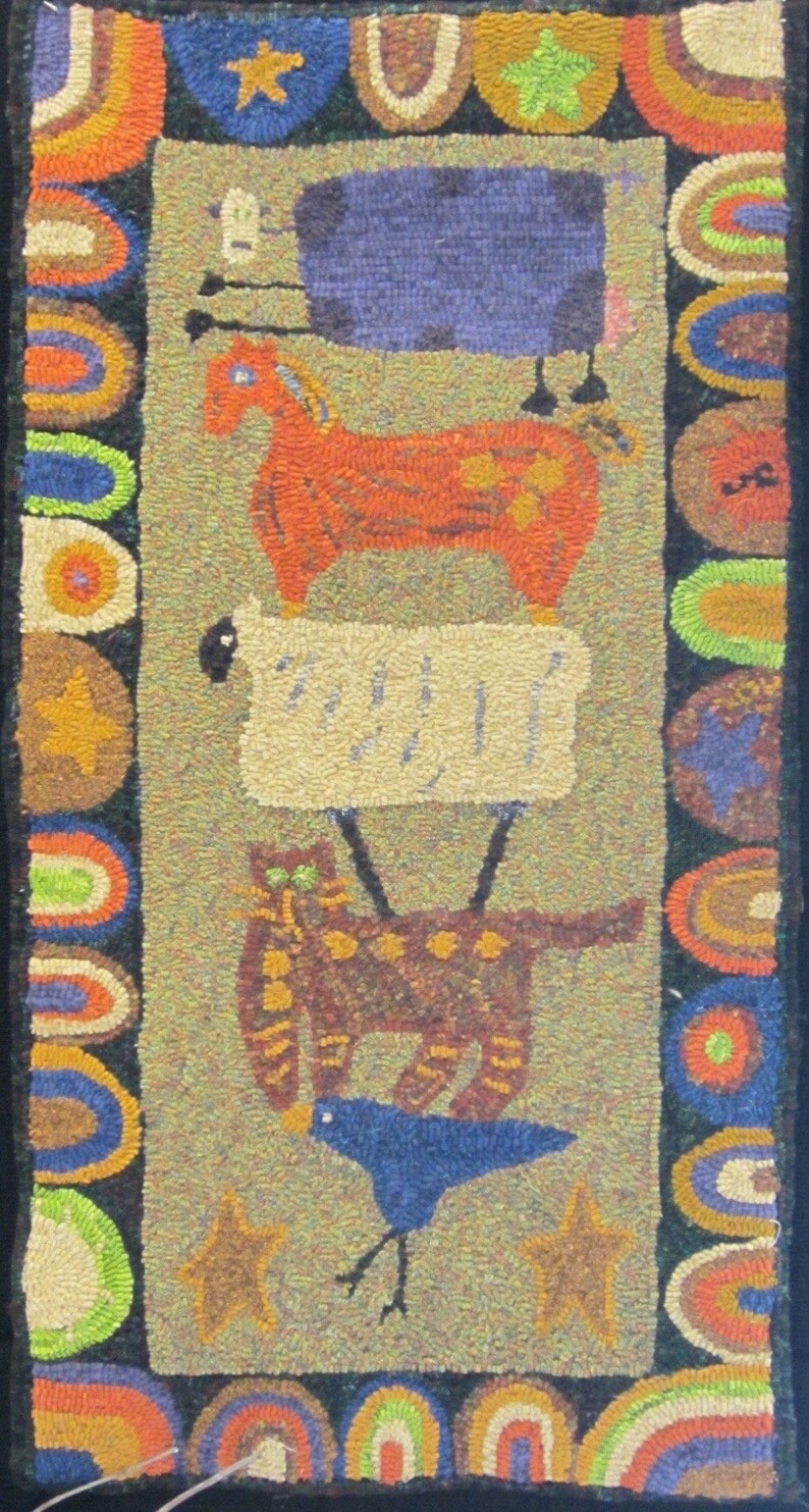 Top Heavy Vermont Folk Rugs Rug Hooking Pattern on Linen - Etsy