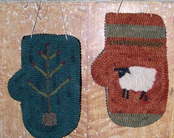 Two Mitten's   Rug Hooking Kit