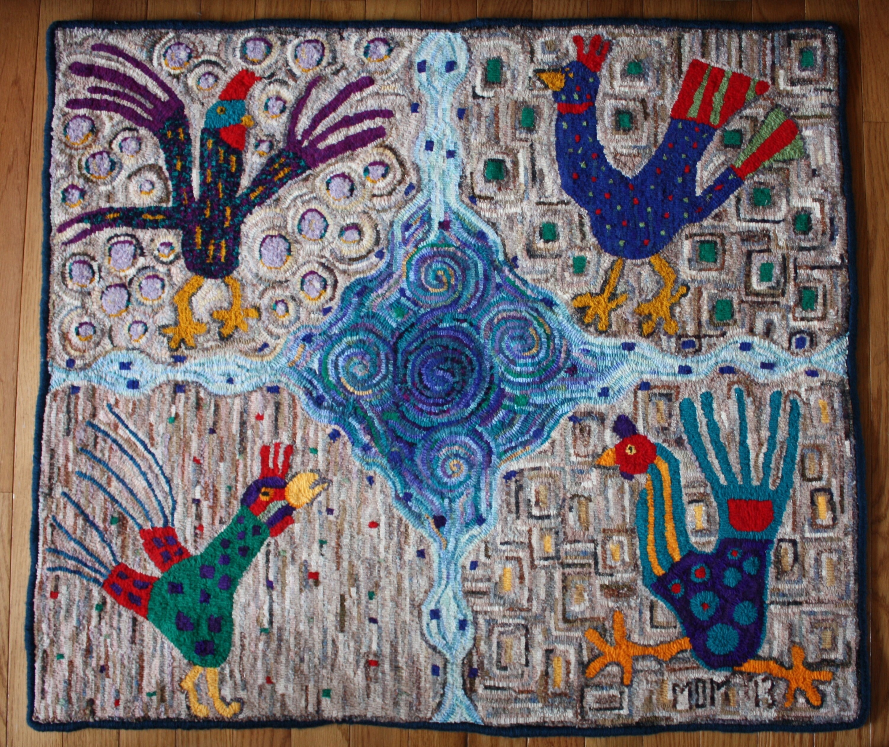 Funky Chickens Vermont Folk Rugs Rug Hooking Pattern on Linen - Etsy