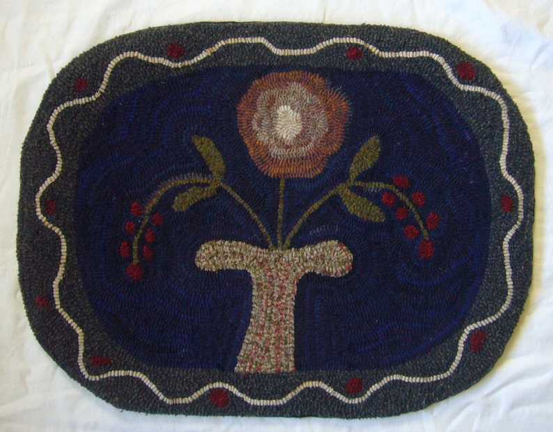 Oval Flowers Rug Hooking Kit - Etsy