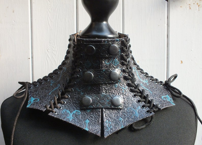 Black Leather Neck Corset Neck Brace Genuine Leather Etsy UK