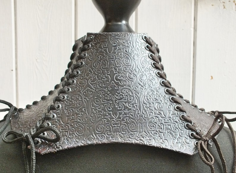 Black Leather Neck Corset Neck Brace Genuine Leather Etsy UK