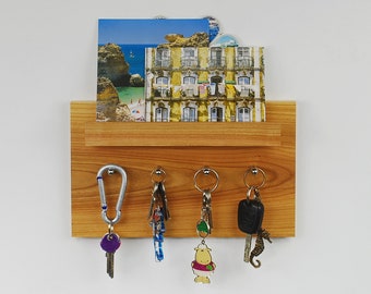 Wooden Key Holder GUSTO Cherry, Entryway Wall Shelf, Entryway Organizer, Key Holder, Handmade Wooden Key Shelf