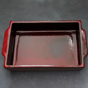 Handmade rectangle baking dish, casserole oven dish, red ceramic bakeware, red pottery, pottery baking gift image 3