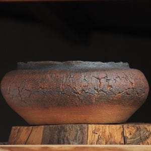 Rustic Red Brown Clay Planter: Deep Round Bonsai Succulent Pot Optional Saucer