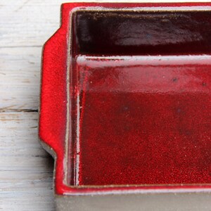 Handmade rectangle baking dish, casserole oven dish, red ceramic bakeware, red pottery, pottery baking gift image 4