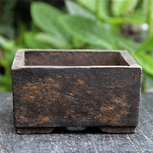 Oglaserad fyrkantig bonsai-kruka: Modern suckulentplanter i brun lera