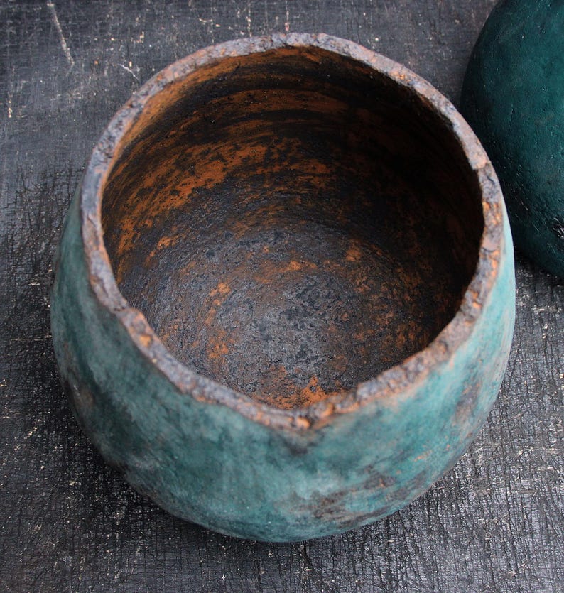 Large Organic Sculptural Ceramic Vase: Turquoise Blue Wabisabi Art Object image 9