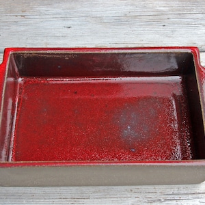 Handmade rectangle baking dish, casserole oven dish, red ceramic bakeware, red pottery, pottery baking gift image 1