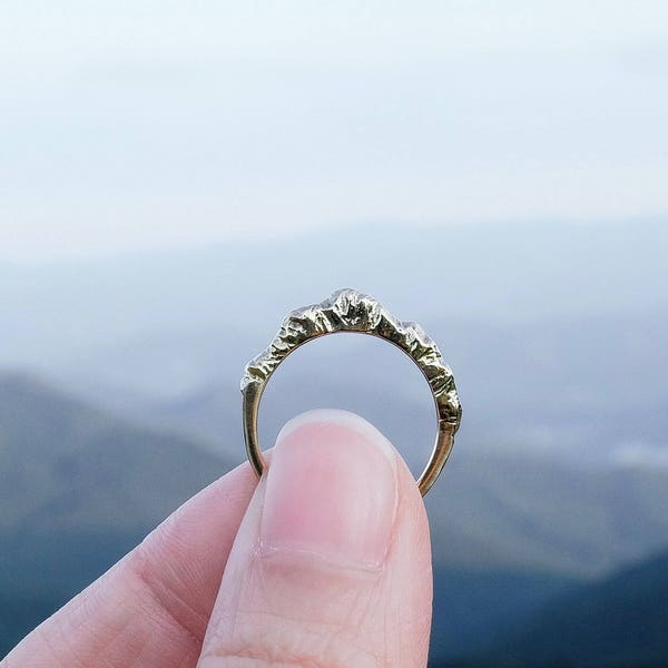 Sterling Silver Mountain Range Ring – Nature Inspired Jewelry