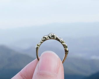 High Mountain Ring - Natuurring, Bergsieraden, Inspirerende Ring, Afstudeercadeau, Cadeau voor bergliefhebber