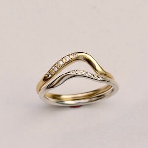 Small Wave Ring Single Diamond Wave Ring Wave Ring Band Simple Nature Ring Wave Jewelry image 3