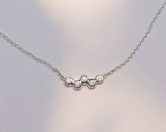 NEW! Diamond Cluster Necklace, Silver Diamond Necklace, Gold Diamond Necklace, Diamond Stars Necklace