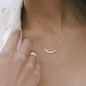 14k Gold Mountain Necklace - Gold Nature Necklace, Gold Mountain Jewelry, Solid Gold Pendant Necklace