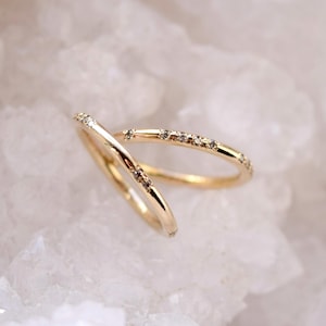 Diamond Morse Code Ring - Diamond Gold Band, Custom Wedding Band, Simple Diamond Band, Morse Code Jewelry, Hidden Message Ring