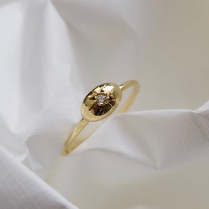 Diamond Star Ring, Gold Celestial Ring, Gold Star Ring, Gold Diamond Star Ring, Starburst Ring image 5