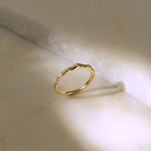 Diamond Mountain Ring (Low Version) - Mountain Engagement Ring, Mountain Wedding Ring, Nature Inspired Engagement Ring