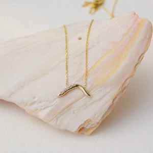 14k gouden golfketting met optionele diamanten