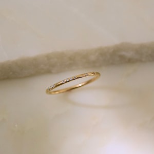 Slim Diamond Morse Code Ring