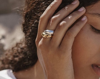 Extra Dome Ring - Silver Statement Ring, Chunky Silver Ring, Silver Dome Ring, Bold Silver Ring, Bold Gold Ring