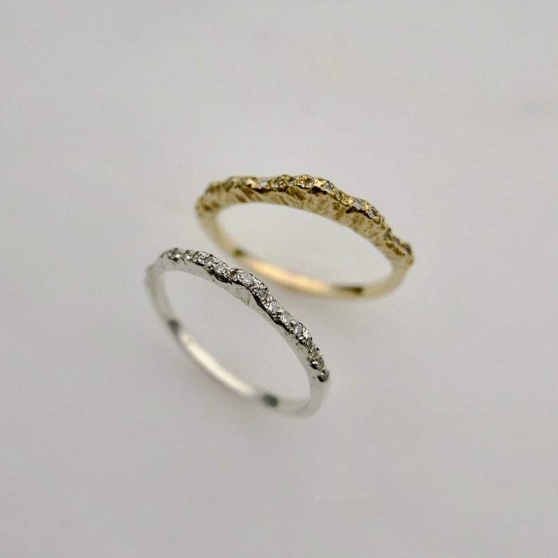 Diamond Mountain Ring Low Version Mountain Engagement Ring, Mountain Wedding Ring, Nature Inspired Engagement Ring image 7