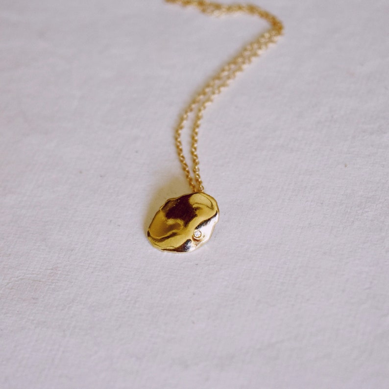 Diamond Keshi Necklace Baroque Pearl Necklace. Large Pearl Necklace. Silver Pearl Necklace. image 3