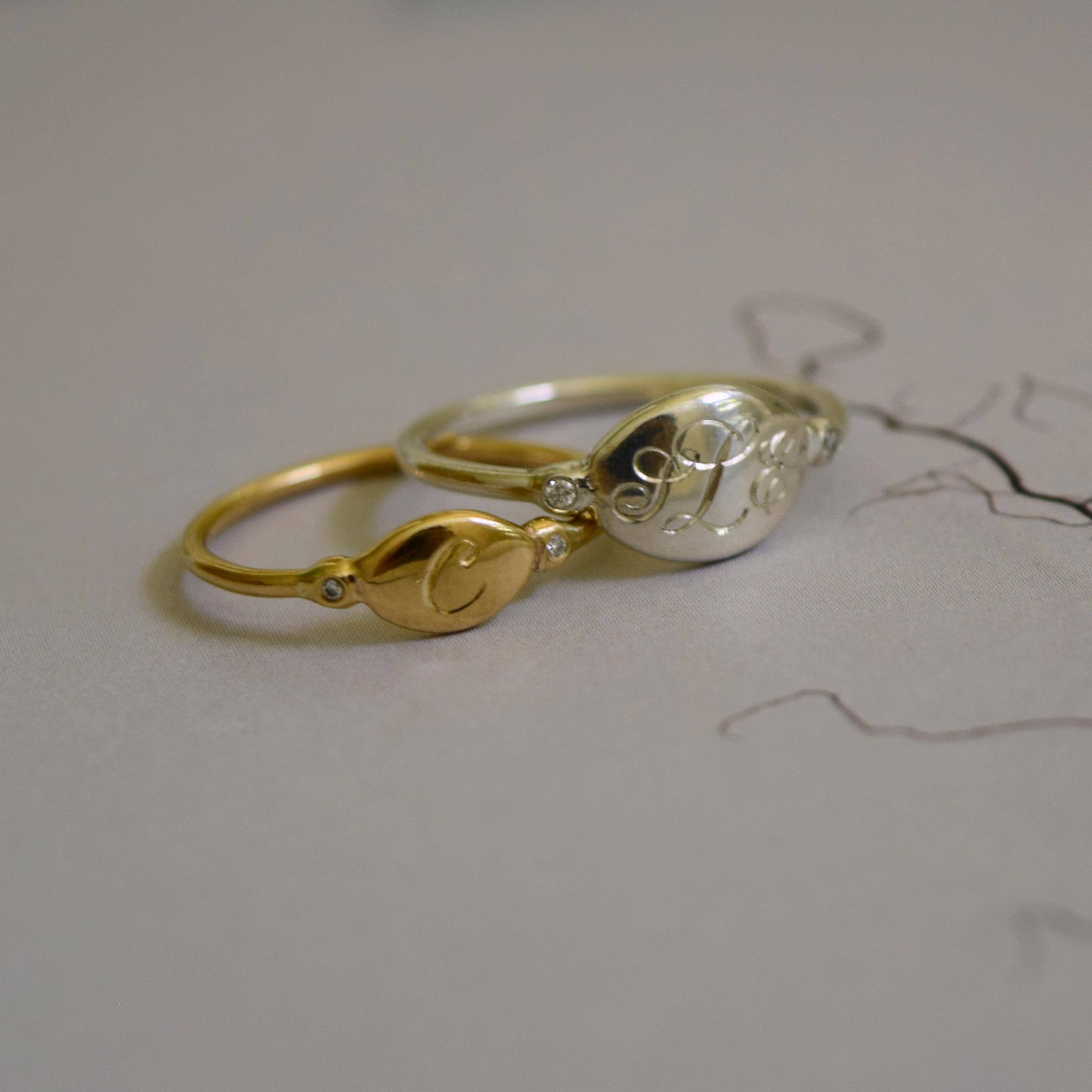 MARS！HENSON ENGRAVED OVAL SIGNET RING Oval Pinky Signet | J.Hannah Jewelry
