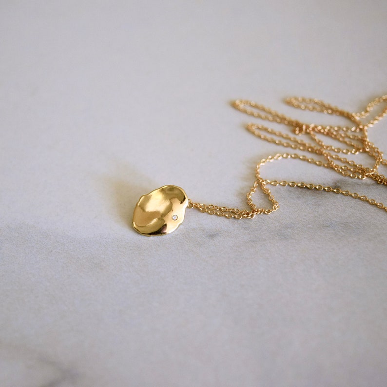Diamond Keshi Necklace Baroque Pearl Necklace. Large Pearl Necklace. Silver Pearl Necklace. image 5