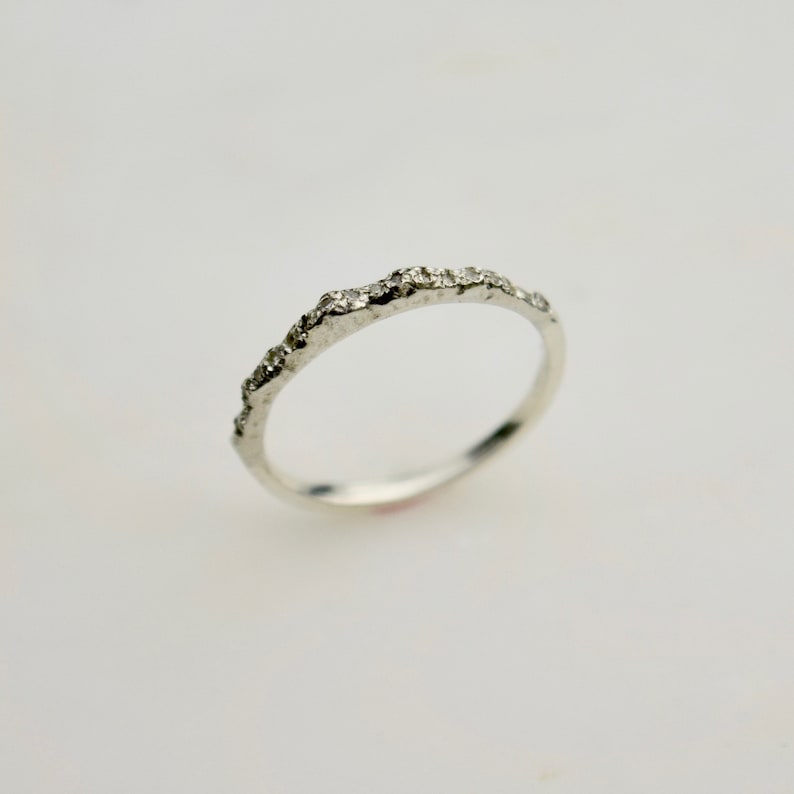 Diamond Mountain Ring Low Version Mountain Engagement Ring, Mountain Wedding Ring, Nature Inspired Engagement Ring image 3