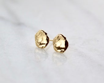 Keshi Pearl Studs - 14k Gold Pearl Studs, Keshi Pearl Earrings, 14k Gold Pearl Earrings, Gold Statement Studs, Gold Nature Earrings