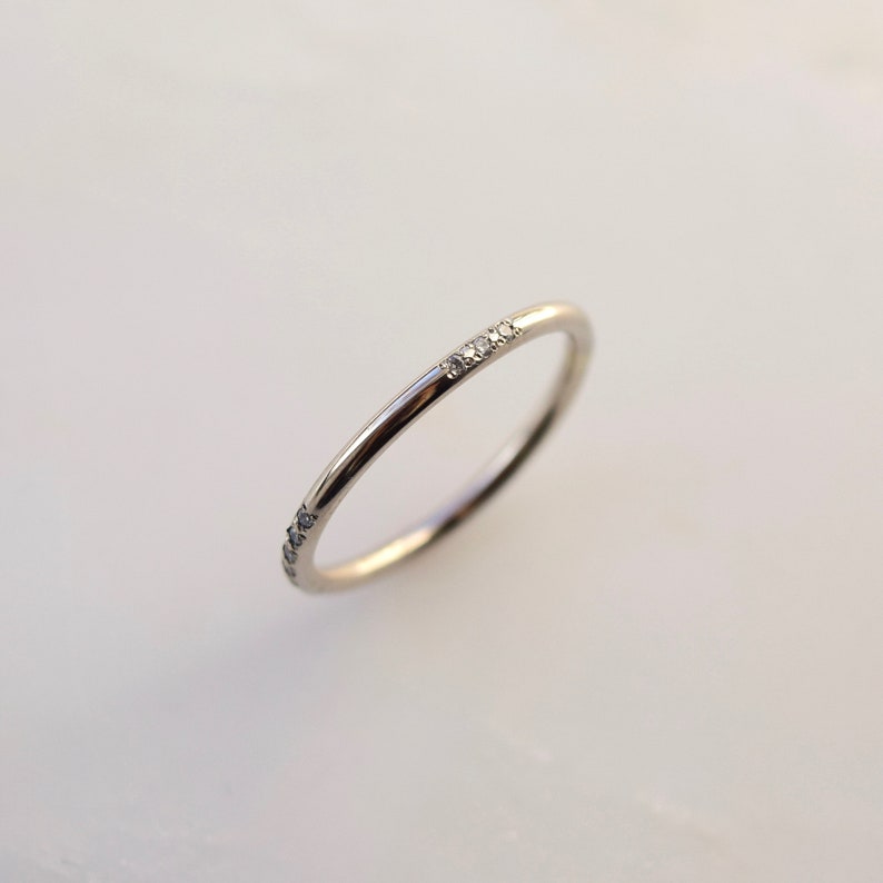 Diamond Morse Code Ring Diamond Gold Band, Custom Wedding Band, Simple Diamond Band, Morse Code Jewelry, Hidden Message Ring image 8