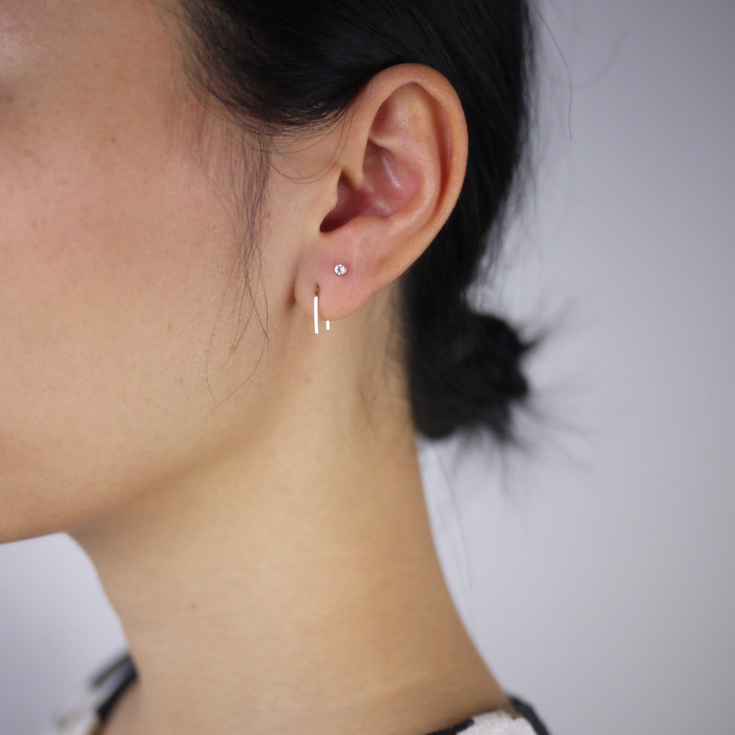 Simple Earrings Simple Gold Earrings Hook Earrings Minimalist Etsy