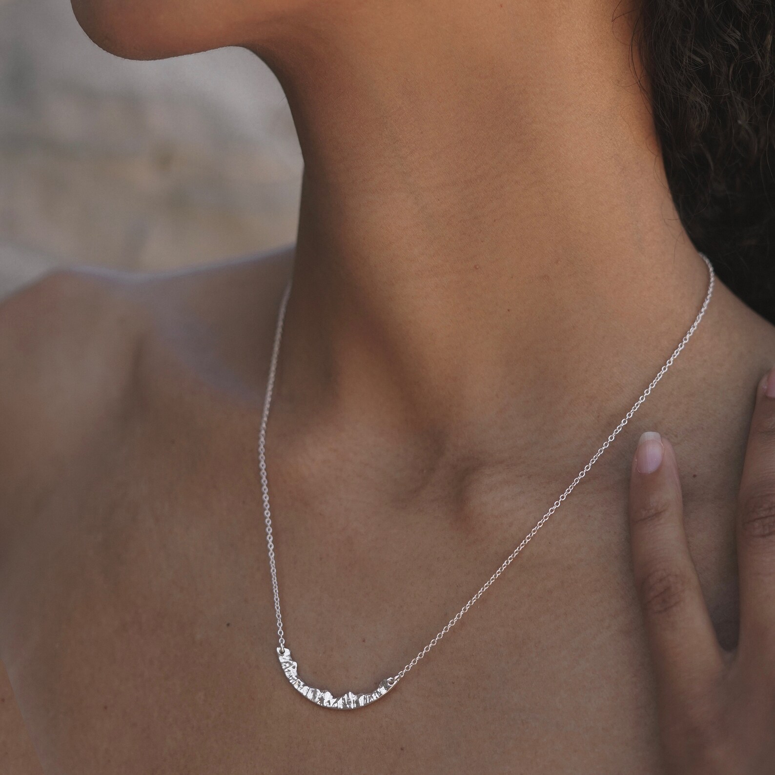 Mountain Necklace Gold Mountain Necklace Nature Jewelry Etsy