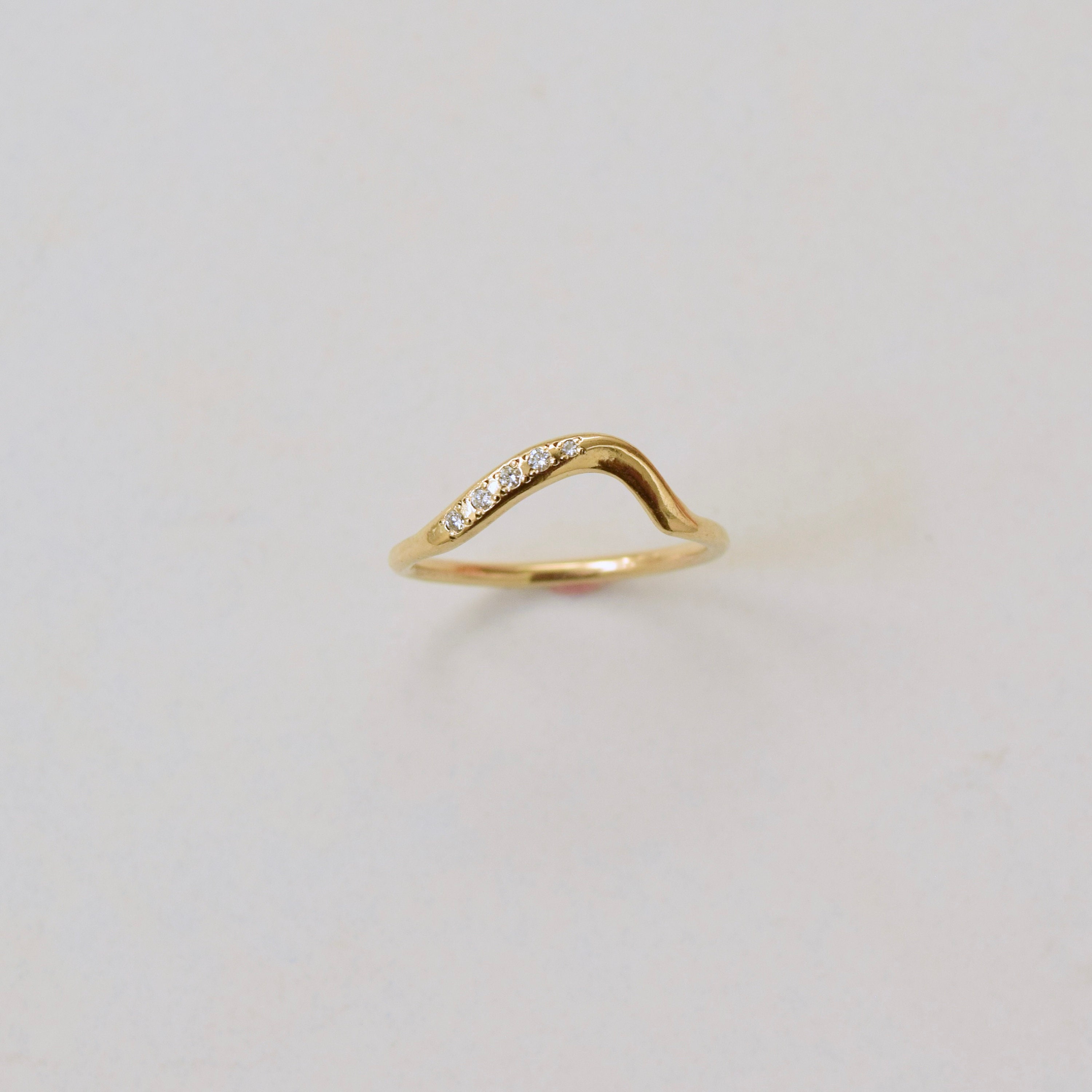 Gold Wave Ring With Diamonds – Sterling Silver or Gold - Etsy