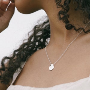 Diamond Keshi Necklace Baroque Pearl Necklace. Large Pearl Necklace. Silver Pearl Necklace. image 2