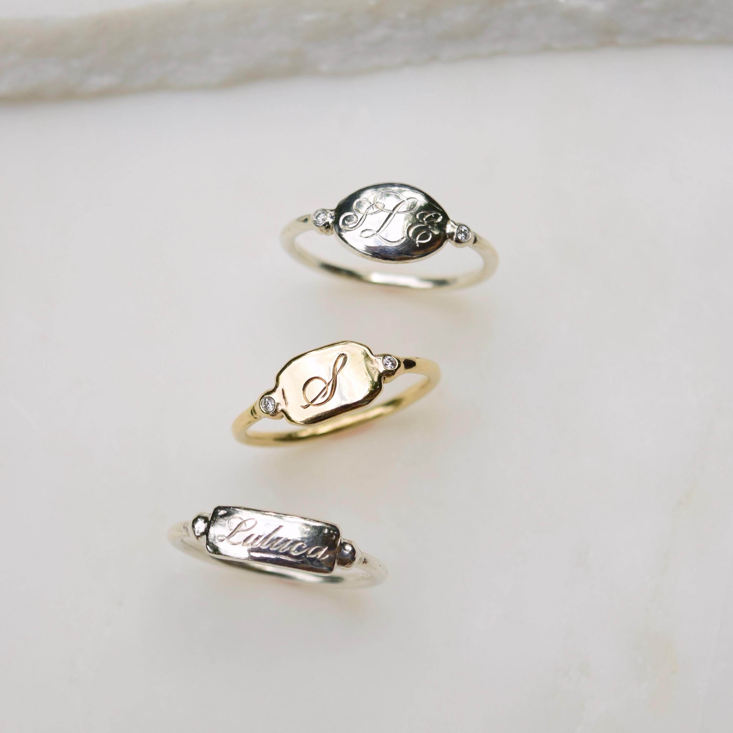 NEW! Large Oval Signet - Hand Engraved Monogram Signet