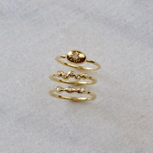 Diamond Star Ring, Gold Celestial Ring, Gold Star Ring, Gold Diamond Star Ring, Starburst Ring image 7