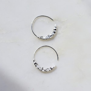 Mountain Hoops - Silver Nature Earrings, Silver Mountain Earrings, Mountain Jewelry, Small Hoop Earrings, Small Silver Hoops