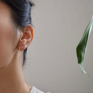 Mini Magnets Simple Earrings, Dainty Gold Earrings, Simple Gold Earrings 14k, Everyday Gold Earrings, Small Gold Hoop Earrings image 5