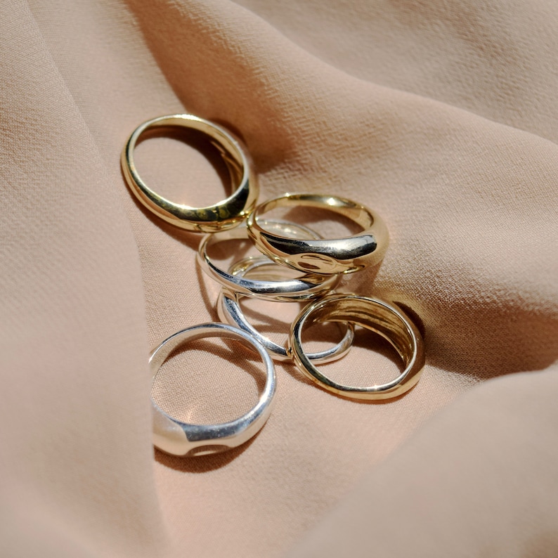Dome Ring Silver or Solid Gold Dome Ring image 9